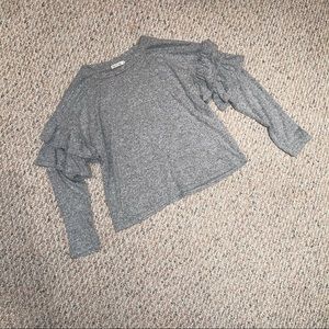 MENDOCINO soft grey sweater with ruffles